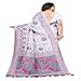 KF KRITVA FASHION Women's Indian Traditional Kashmiri Pashmina Silk Saree With Unstitched Blouse Piece (Floral White)