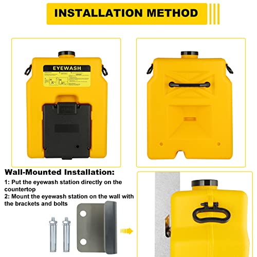 Yeipower Portable Eyewash-Station Emergency Osha-Approved - Wall Mounted Eye Wash First Aid 14 Gallon Eye Irrigation Equipment #TOP4