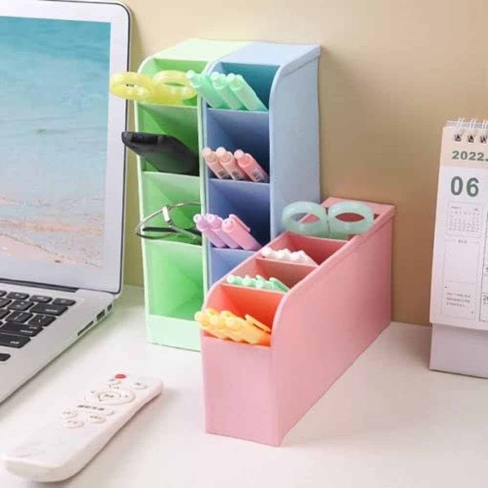 CARTENZA Multipurpose Desk Organizer, 4 Compartment, Random Color