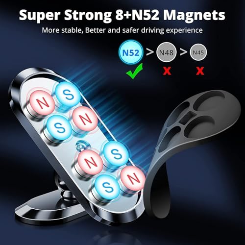 Image of Magnetic Car Dashboard Mobile Holder with 360 Rotation | 8X Strong Magnet Phone Mount | Universal Smartphone Stand