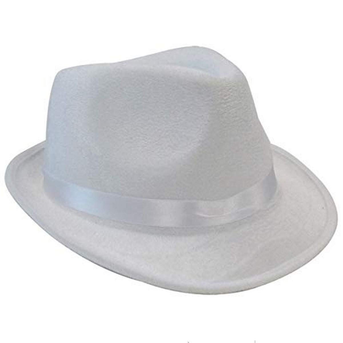 Fedora Gangster Hat - White Fedora 