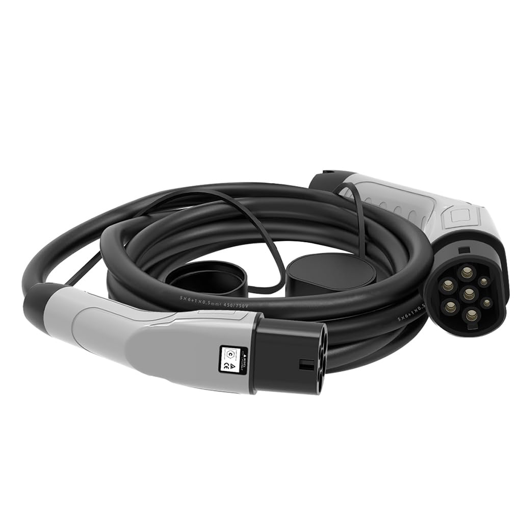 BEALIFE Cavo di Ricarica Facile da Usare per Veicoli, 5M 32A 22KW Bianco 3p