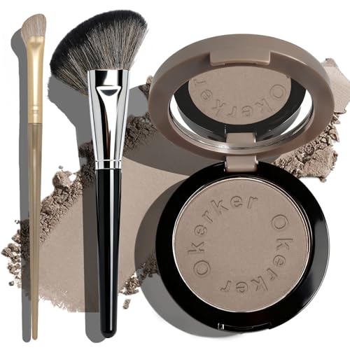 Okerker Cool Toned Contour Palette with Mirror, Taupe Grey Contour Powder for Pale Light Cool Toned...