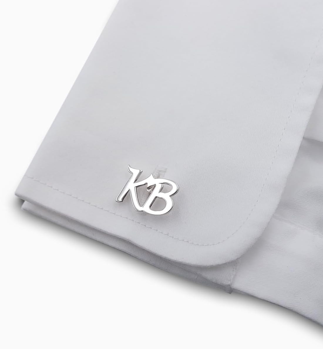 Silver Initial Cufflinks for men - Personalized Name Cuff links - Monogram Letter Cufflinks - Wedding Cuff links - A-Z Alphabet cufflinks