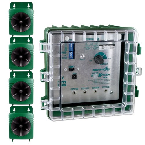 Bird-X SBXP-PRO-2 BirdXPeller PRO Model 2 Sonic Bird Repeller, Covers 6 Acres (Crows, Blackbirds, Grackles, Cormorants, & Ravens)