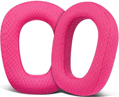 Image of SOULWIT Mesh Fabric Earpads Replacement for Logitech G435 Lightspeed Wireless Gaming Headphones, Ear Pad Cushions with High-Density Foam - Pink