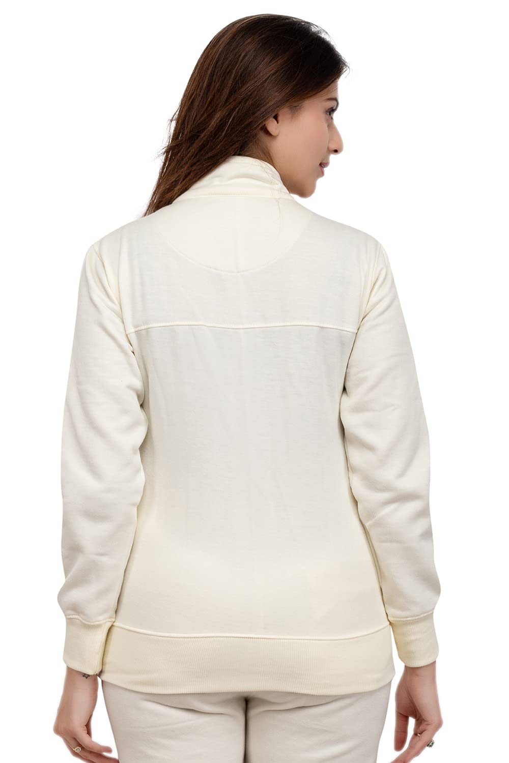 YHA Women's Regular Fit Zipper Jacket Off White - Image 3 thumbnail