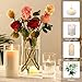 PHOSPHOR Hurricane Candle HoldersFor Pillar Candle Clear Glass Cylinder Centerpieces Vases Table Decoration Centerpiece Floral Room Decor Clear Seeded Bubbles Living Dining Kitchen 3 Pieces