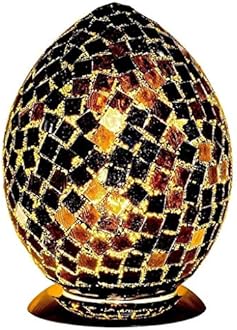 Mosaic Egg Lamp Tile, Glass, Black, Medium