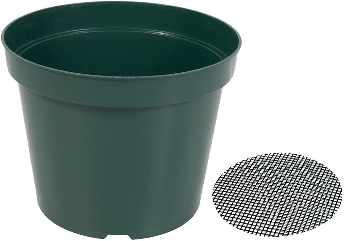 RooTrimmer 40 Pack 4 Inch Plastic Nursery Pots with Mesh Pad, Thick Sturdy Plastic Plant Pots with Drainage Holes Indoor/Ourdoor Flower Planter Pots, Green