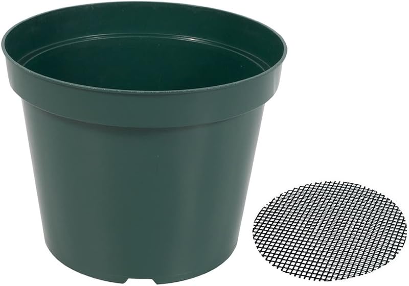 RooTrimmer 40 Pack 4 Inch Plastic Nursery Pots with Mesh Pad, Thick Sturdy Plastic Plant Pots with Drainage Holes Indoor/Ourdoor Flower Planter Pots, Green