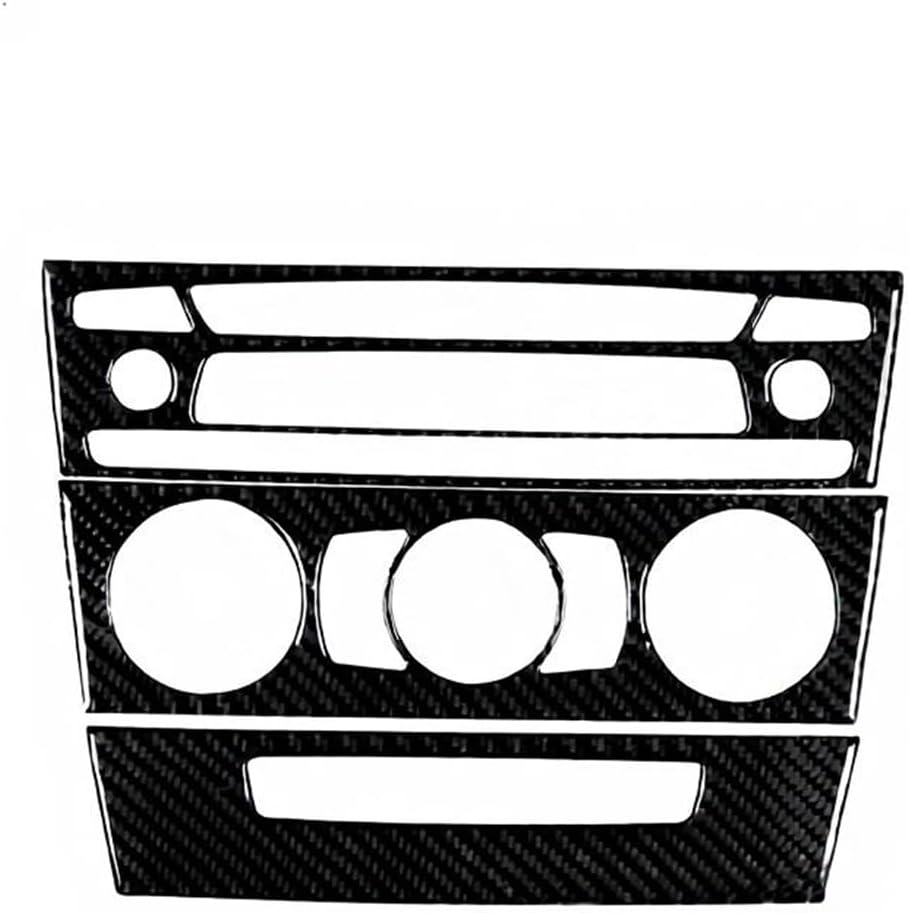 Compatible for BMW 1 Series E81 E82 E87 E88 2008-2013 Carbon Fiber Auto Center Console AC CD Control Panel Trim Cover Stickers Accessories(4pcs)