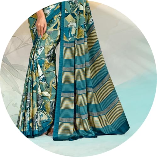 Image of Jaanvi fashion Women's Crepe Silk Saree with Unstitched Blouse Piece | Soft Lightweight Traditional Ethnic Wear Saree for Party, Wedding, Festival