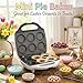Mini Pie & Quiche Maker- Electric Baker Cooks 6 Small Quiches or Pies in Minutes- Dough Cutting Circle Easy Measurement- Better than Tins, Pans- Baking Dessert, Gift for Her, Easter Brunch Must Have