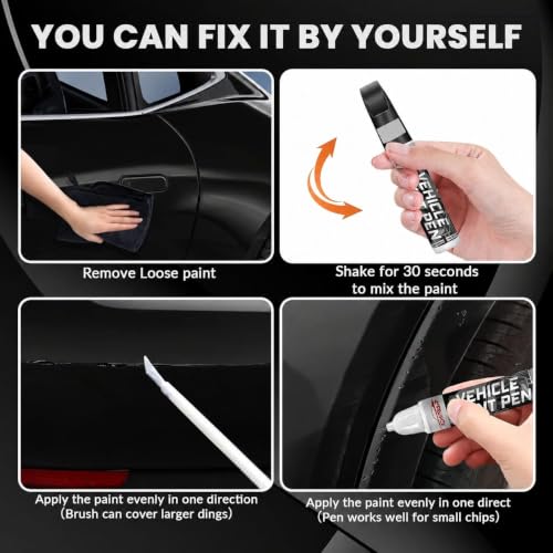 Image of Matte Black Rim Touch Up Paint, Efficient Wheel Paint Pen for Metal, Also Match Flat Black, Seamless Repair Car, Faucet and More, Color Accurate, Long Lasting Adhension, Quick Drying, Easy to Use (Dark Gun Gray)