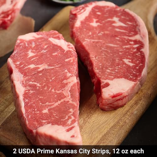 Premium Kansas City USDA Prime Steak Sampler with USDA Prime Filet Mignon Steak, Boneless Ribeye Steaks and Kansas City Strips - The Ultimate Steak Selection and Cooking Instruction from Kansas City