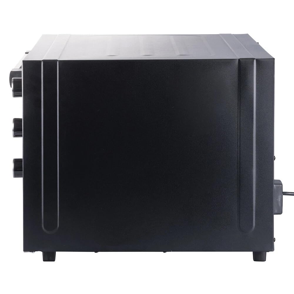 GrecoShop Forno - Fornetto Elettrico Ventilato 70L 2500W XXL, Alta Potenza, Timer e Termostato Regolabile, Cottura Uniforme, Inclusi 2 Teglie + 1 Griglia, Ideale per Pizza, Dolci e Arrosti