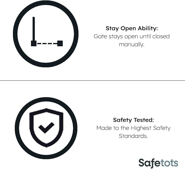 Safetots Elite Pressure Safety Gate, 89cm - 98cm, Matt White, Pressure Fit Stair Gate, Baby Gate for Doors Hallways and Spaces, Safety Barrier, Easy Installation - 5