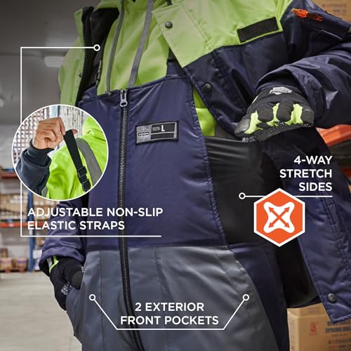 Image of Ergodyne N-Ferno 6477 Insulated Freezer Bib Overalls, Cold Storage Work Gear