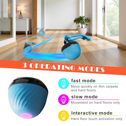 TZQFROCE Interaktives Hundespielzeug Hunde Ball Spielzeug Automatisch Rollender Ball für Hunde 3 Spielmodi interaktiver Hundespielball für Aktivitäten und Unterhaltung