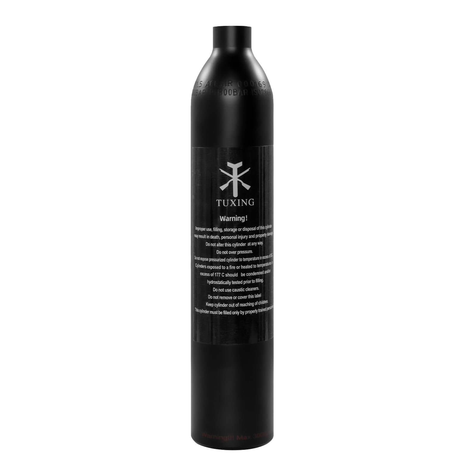 TUXING 4500Psi PCP Paintball Tanque 0.5L CE Aprobado Cilindro de Aluminio con Paintball Regulador Válvula Regulador Manómetro Presión de Salida:2200psi-M18*1.5
