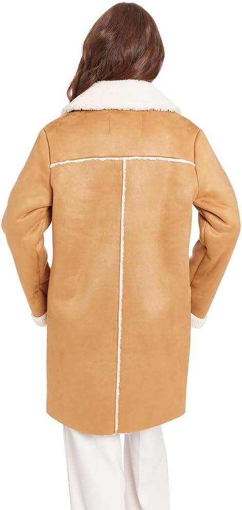 Frye womens Edge Stitich Faux Shearling Coat - Image 4