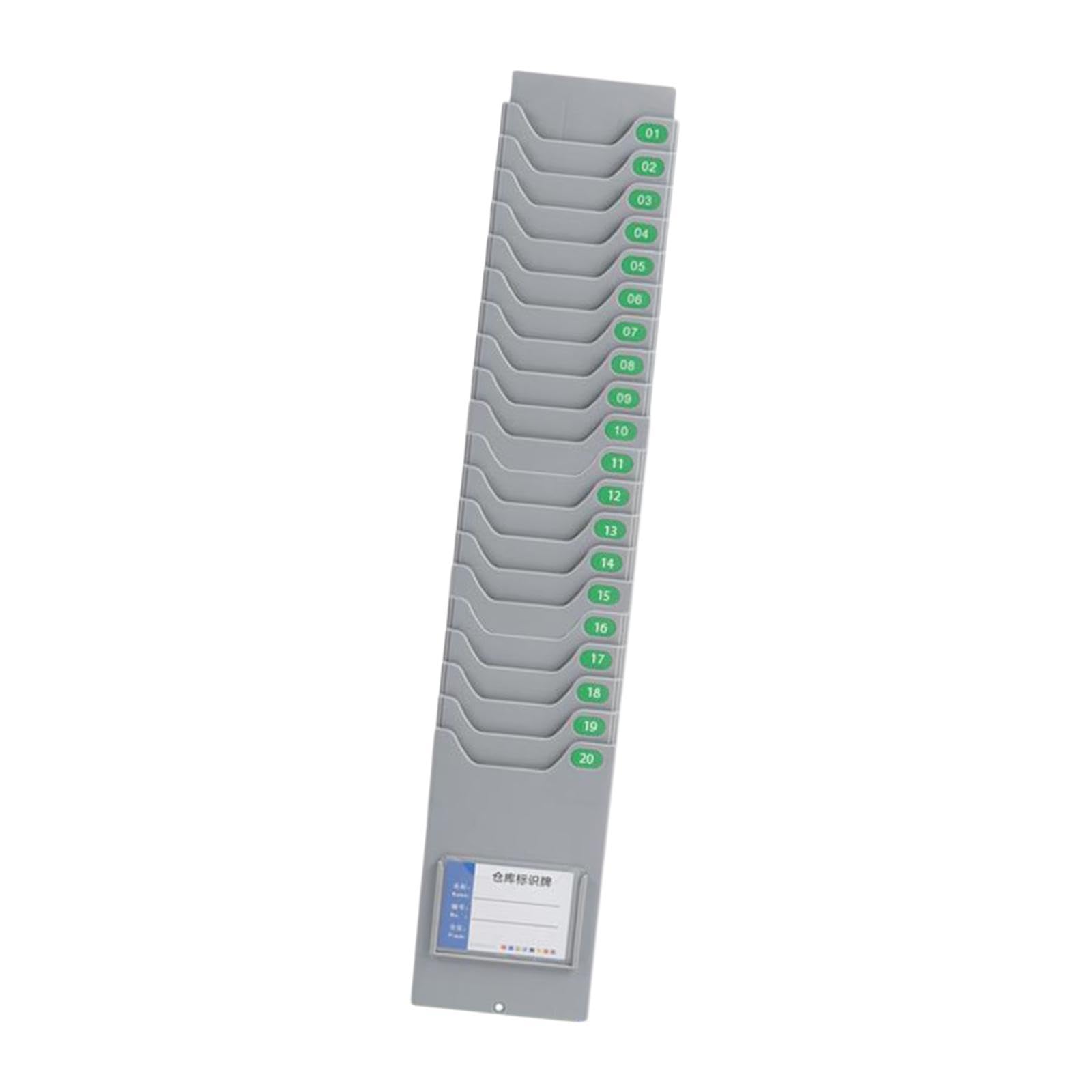 Time Cards Rack Porta Carte Orario Parete per Archiviazione con Scomparti per Accesso Rapido Realizzato in PP Adatto a Ufficio Fabbrica Magazzino Inte, con 20 Slot
