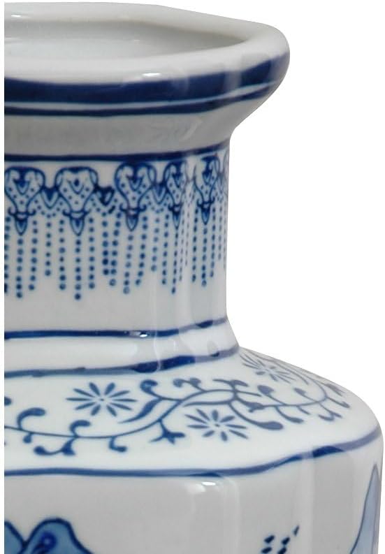 Miniatura 2 de Red Lantern Jarrón de porcelana azul y blanco de 12 pulgadas