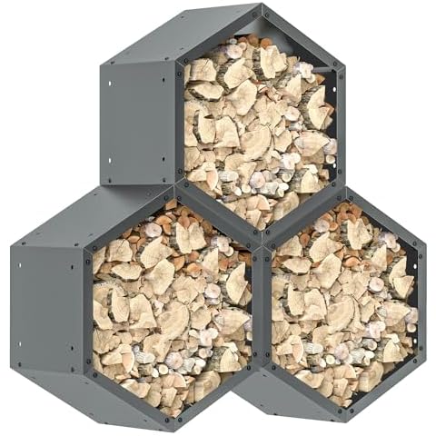 Outsunny Steel Hexagon Log Rack Cover
