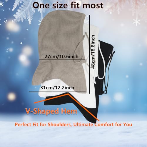 Facecozy Knit Balaclava Women Winter Hats For Women Winter Face Mask Ski Mask For Men And Women Warm Face Cover Neck Warmer thumb #4