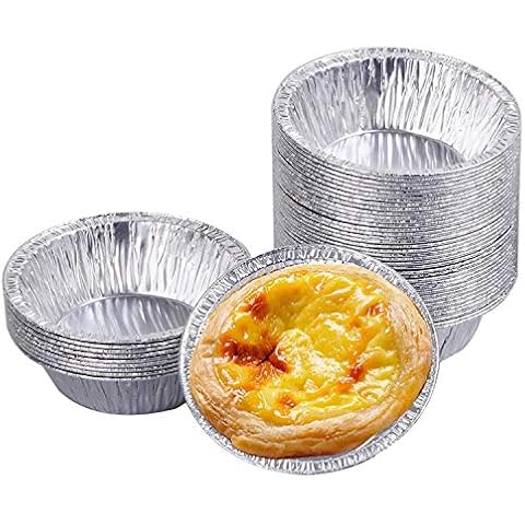Foil Pie Dish , Pack of 30 Pie Dishes for The Oven Aluminum Foil Pie Pans Round Baking Foil Trays Pudding Muffin Cases for Small Cakes, Jam Tarts and Cakes Cover