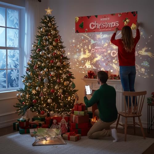Image of Large Christmas Party Banner and Backdrop for Indoor & Outdoor, Yard Garden Halloween Decorations & Party Supplies (Pink)