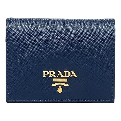 Prada Womens Saffiano Multi-Color Folding Wallet Bluette and Astrale