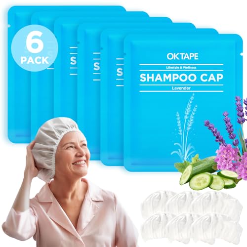 OK TAPE No Water Shampoo Caps (6 Pack) 3 Scents,
