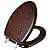 Deewow Elongated Toilet Seat Heavy Duty, Veneer Natural Standard Wooden Toilet Seat, Dark Walnut Toilet Seat Elongated, Wood Oval Toilet Lid with Chrome Hinges, Easy Clean, Quick-Assembled