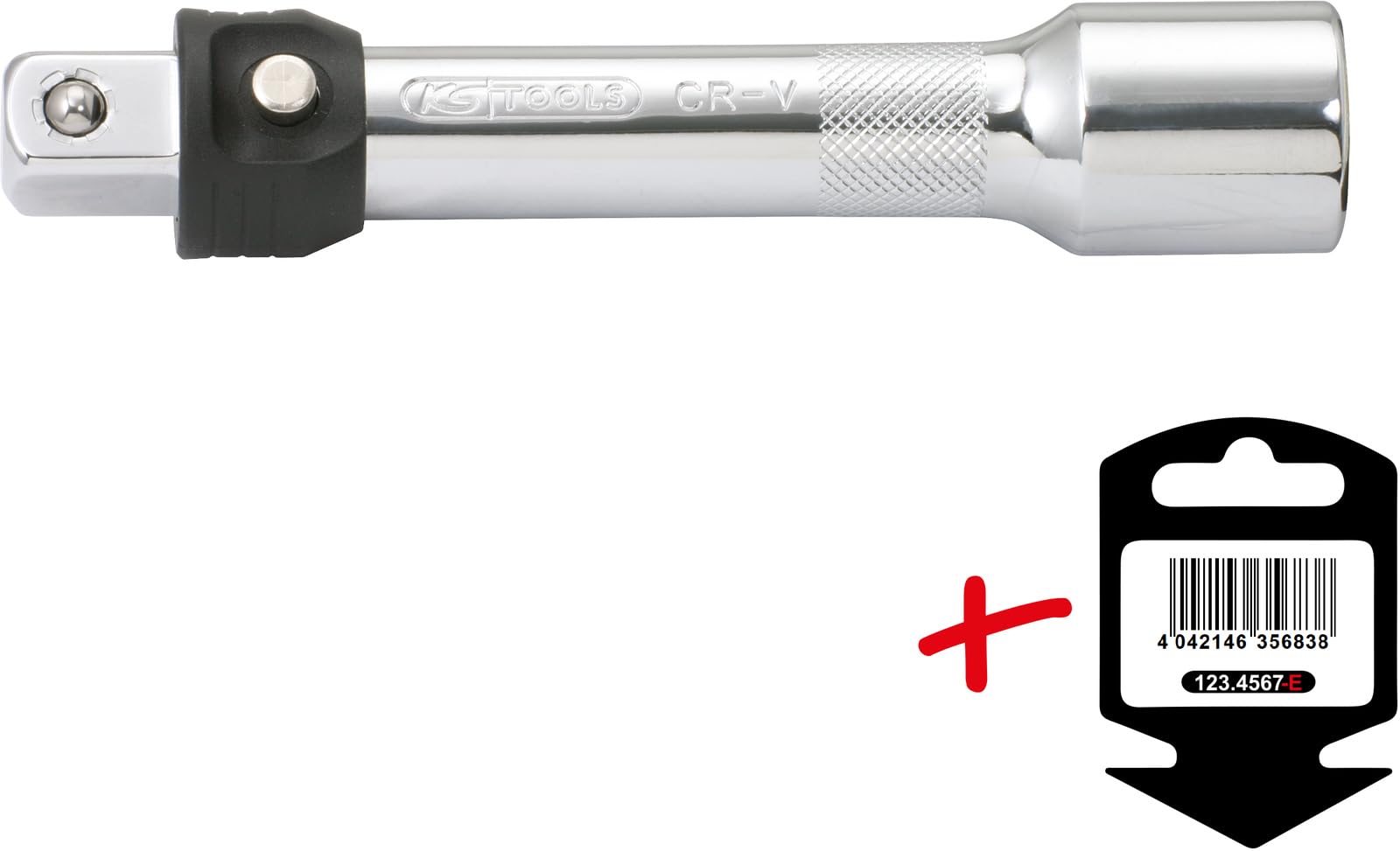 KS Tools 919.3801 E, 3/8 CHROME + LOK + Extension 75 mm, Mehrfarbig - Image 2