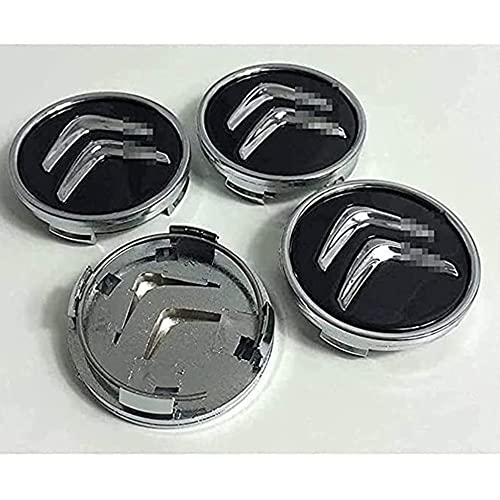 4 Pièces Voiture Cache Moyeux Capuchons de Centre, pour Citroen C2 C4-C5-C6 C 60MM Alliage Jante Centre Capuchons Roue Enjoliveurs avec Logo Badge Décoration Accessoires Cover