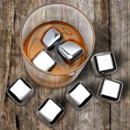 Tuscani 8 Stainless Steel Reusable Ice Cubes with