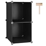 C&AHOME Cube Storage, 2-Cube Organizer Units, Plastic Closet Storage Shelves, DIY Book Shelf, Modular Bookcase, Cabinet Ideal for Bedroom, Living Room, Home Office, 12.4