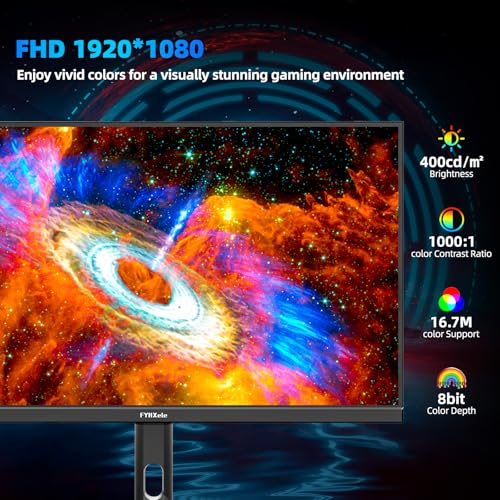 Image of FYHXele 27 inch Gaming Monitor 380Hz, FHD 1080P, 0.5ms Frameless, Ultra Slim Computer Monitor, Height /Pivot /Swivel /Tilt Adjustable Vertical Monitor, Support FreeSync, VESA, DP*2, HDMI*2