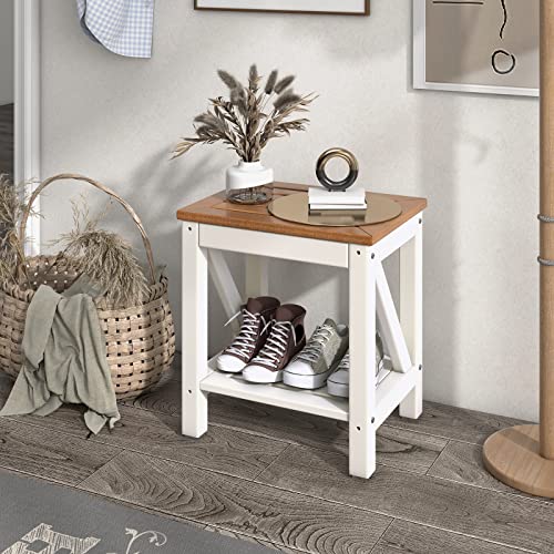 COSTWAY Taburete de Ducha de Esquina, Banco Impermeable de Baño con Estante de Almacenamiento de Madera, Asiento Bañera Adulto para Ducha para Uso en Interiores y Exteriores (Diseño 3) - imagen 8