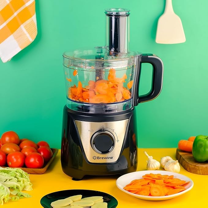 Image of Brewine 6-in-1 Atta Kneader & Food Processor with Multi-Functionality, 750W | Atta Kneading, Chopping, Slicing, Shredding & Citrus Juicing | 2-Year Warranty