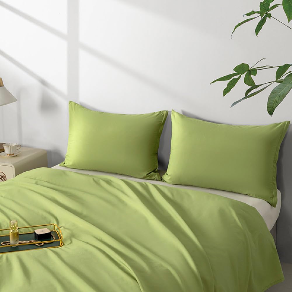 NookZuzu2 Pack Microfiber Zipper Pillowcases, Soft Comfortable Not Shrink Olive Green Pillow Case, Standard Pillow Cases Set of 2 (20x26 Inches)