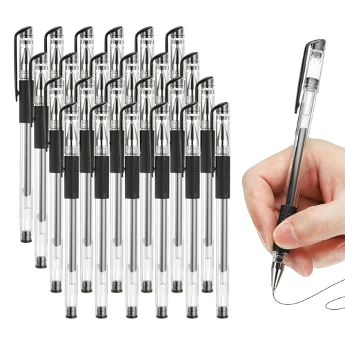 PATIKIL Bolígrafos Gel 0.7mm Pack 24 Tinta Negra