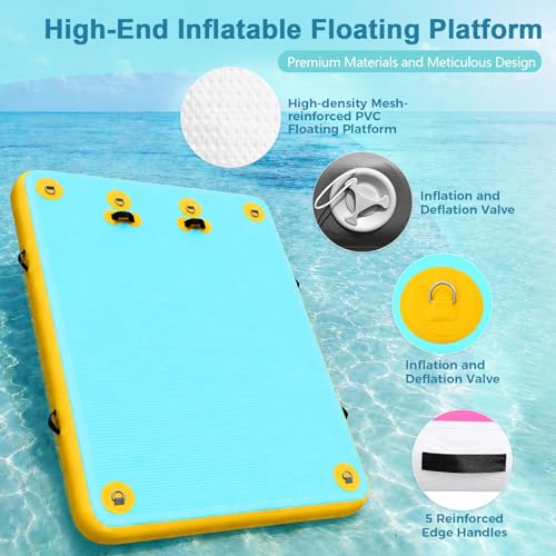 Inflatable Dock with Water Ramp, 6 inch Thick Non-Slip Inflatable Floating Dock for Dogs & Adults, Durable Drop-Stitch Floating Dock Platform for Lake, Ocean, Swimming & Fishing - Image 4
