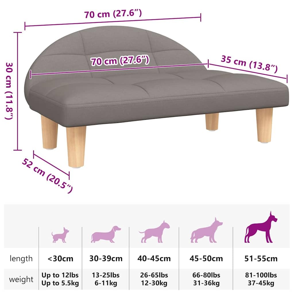 Cama para perros topo 70x52x30 cm