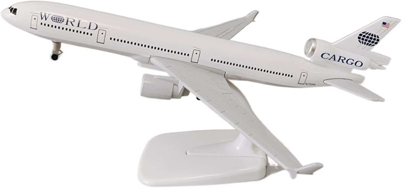 20cm Fit for Air USA World Cargo MD MD-11 Airways Die Cast Plane Model with Wheels Hobby Playgame Kit