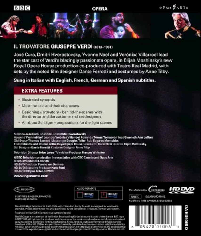 【中古】 DVD VERDI/CURA/HVOROSTOVSKY/NAEF / VERDI: IL TROVATORE/LA TRAVIATA/MACBETH DVD Marcelo ALVAREZ Signiert VERDI: IL TROVATORE