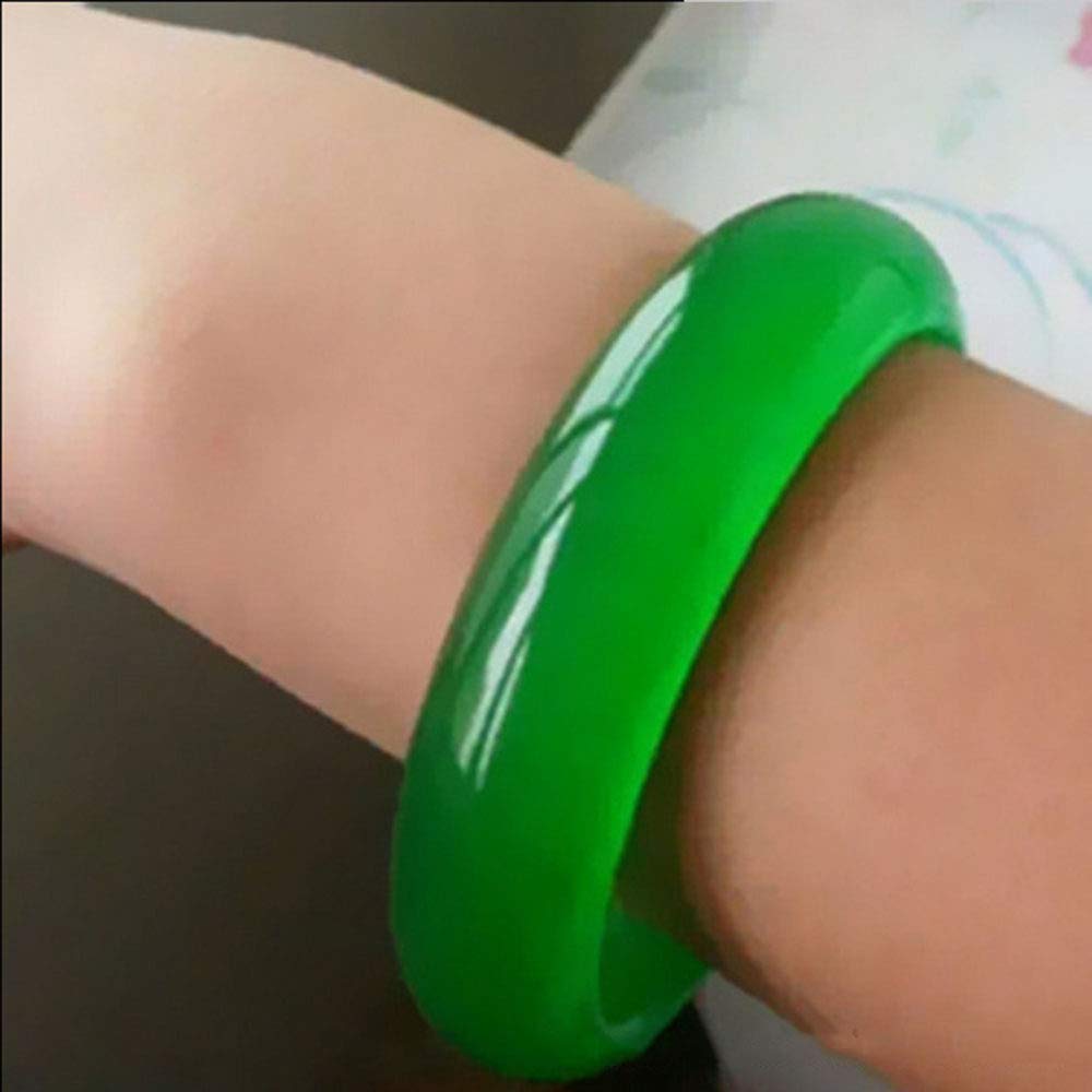 Pink Palm Pink/Green Palm Jade Bangle, Bracelet, Natural Quartzite Bracelet With Box (59Mm)