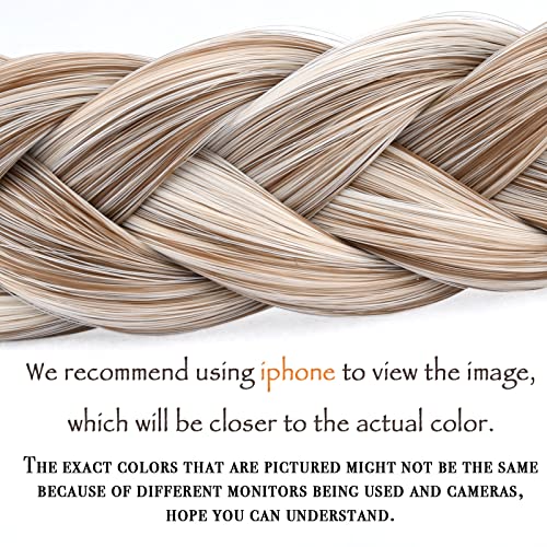 Gledola 2 Strands Fishtail Plaited Braids Headband Braided Synthetic Hair Elastic Stretch, Hair Accessory for Bride Women - Image 2
